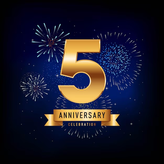 Celebration banner for the 5 year anniversary of Women in Jazz Media